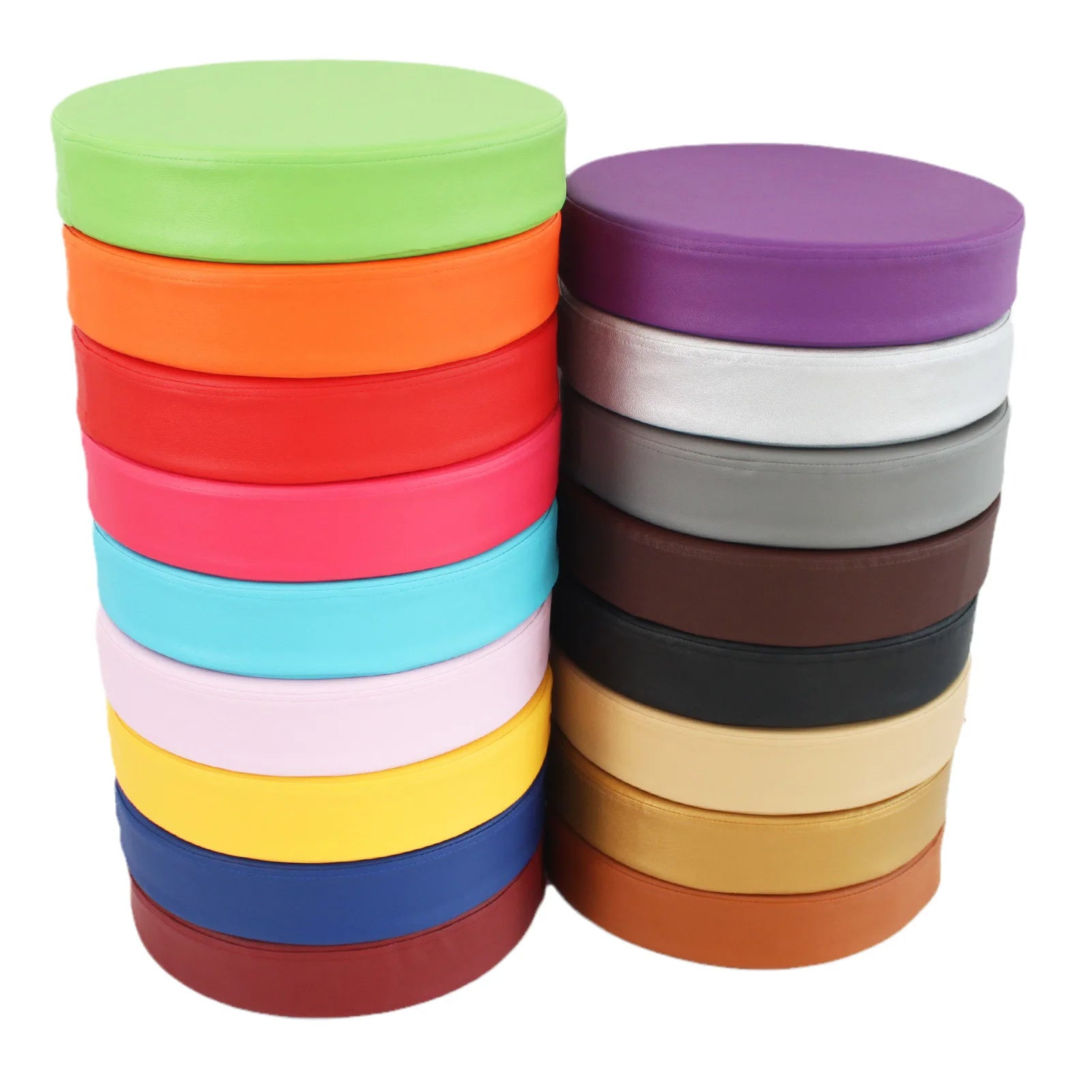 Colorful stack of THE MUSCLE SHOP meditation cushions offering ultimate comfort and support for enhancing meditation practice.